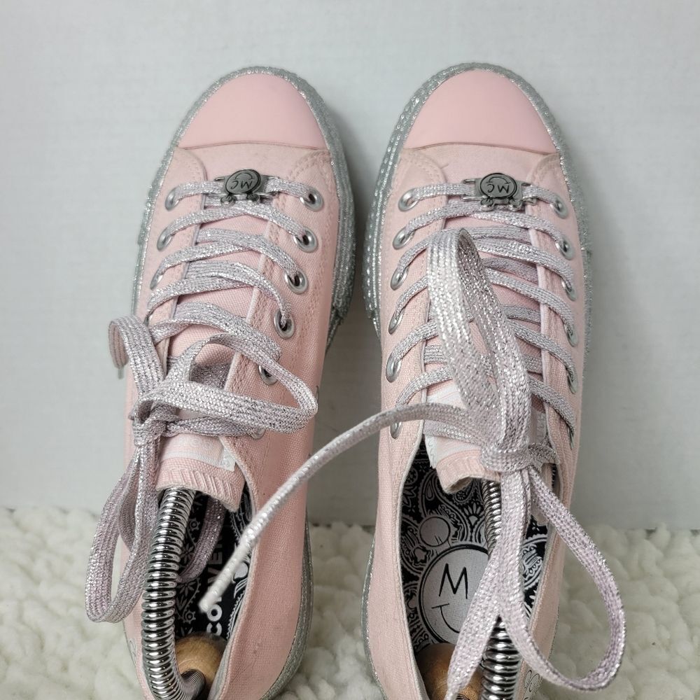 Converse All Star × Miley Cyrus Shoes Womens Size 8 Platform Pink Glitter - Picture 7 of 10